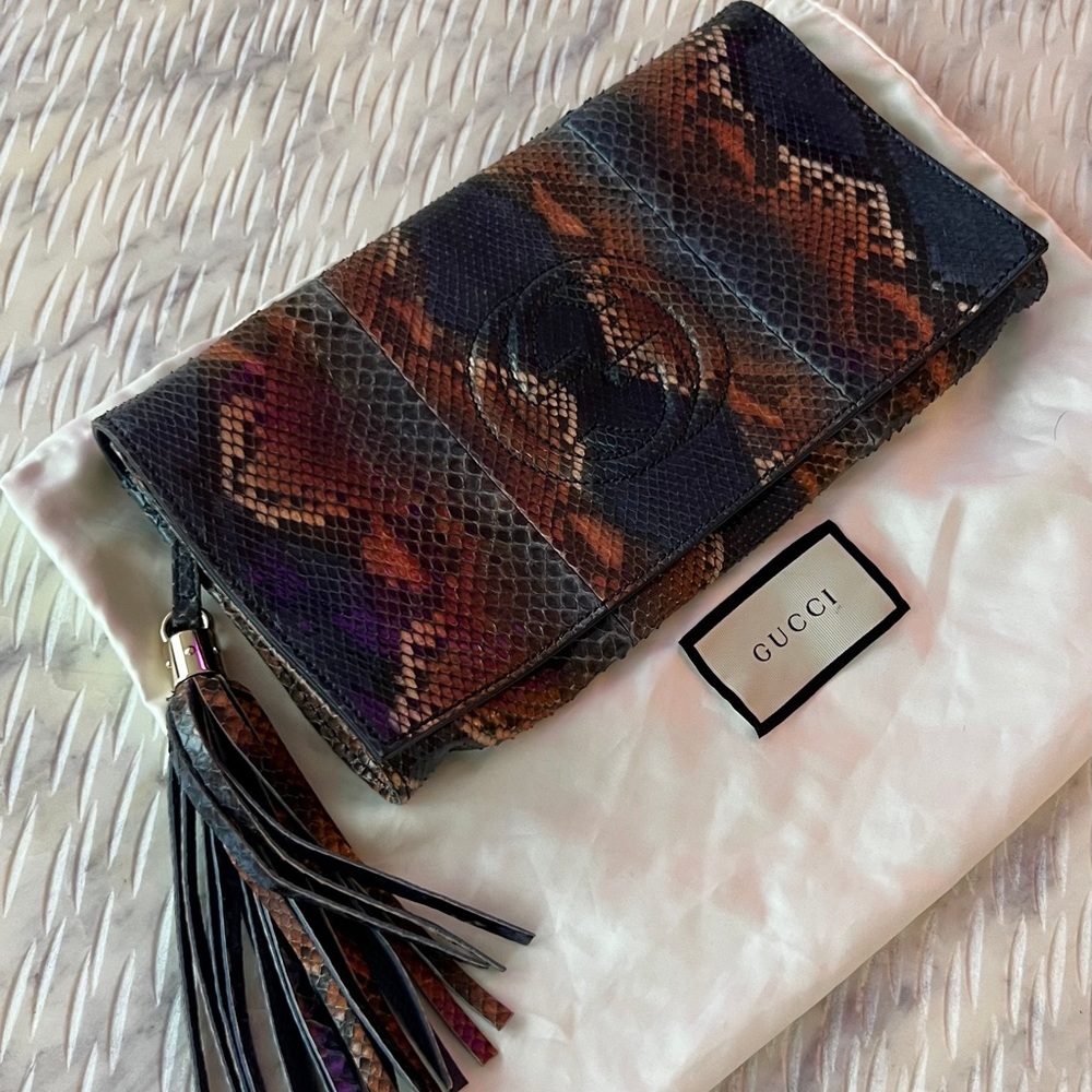 Gucci Python Sienna Clutch - Picture 2 of 9